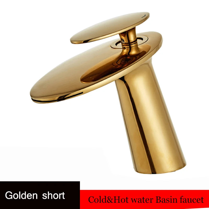 Aura Banho Waterfall Bathroom Faucet - Elegant Brass Design