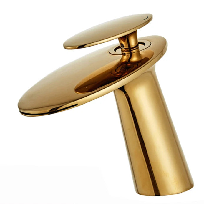 Aura Banho Waterfall Bathroom Faucet – Elegant Brass Design
