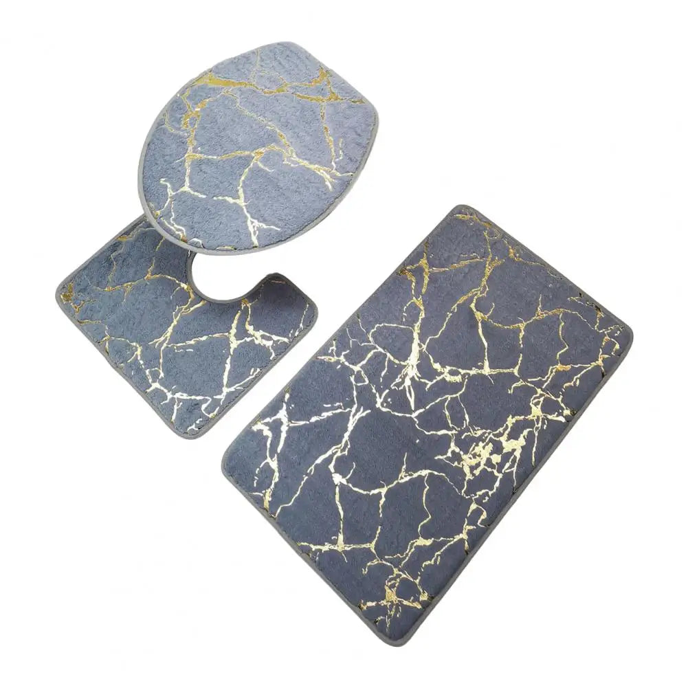Luxurious Marble Bathroom Rug Set - Anti-Slip & Quick Dry
