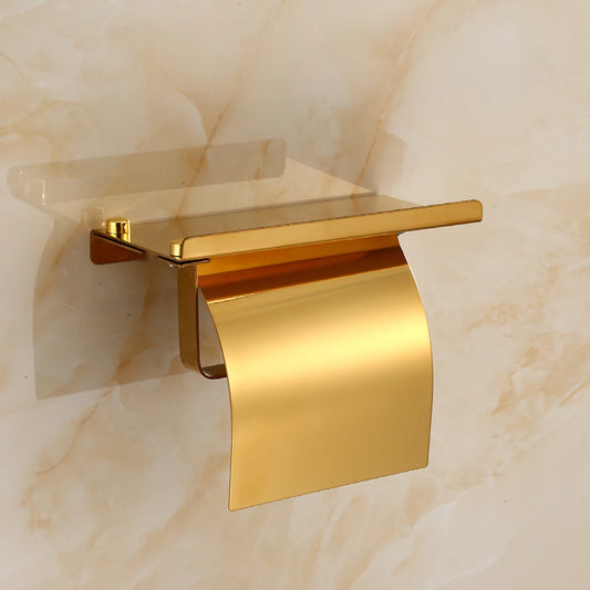 1 suporte de rolo de papel de aço inoxidável, suporte de tecido móvel, rack de armazenamento de banheiro de hotel, suporte de papel higiênico de hardware de banheiro, t