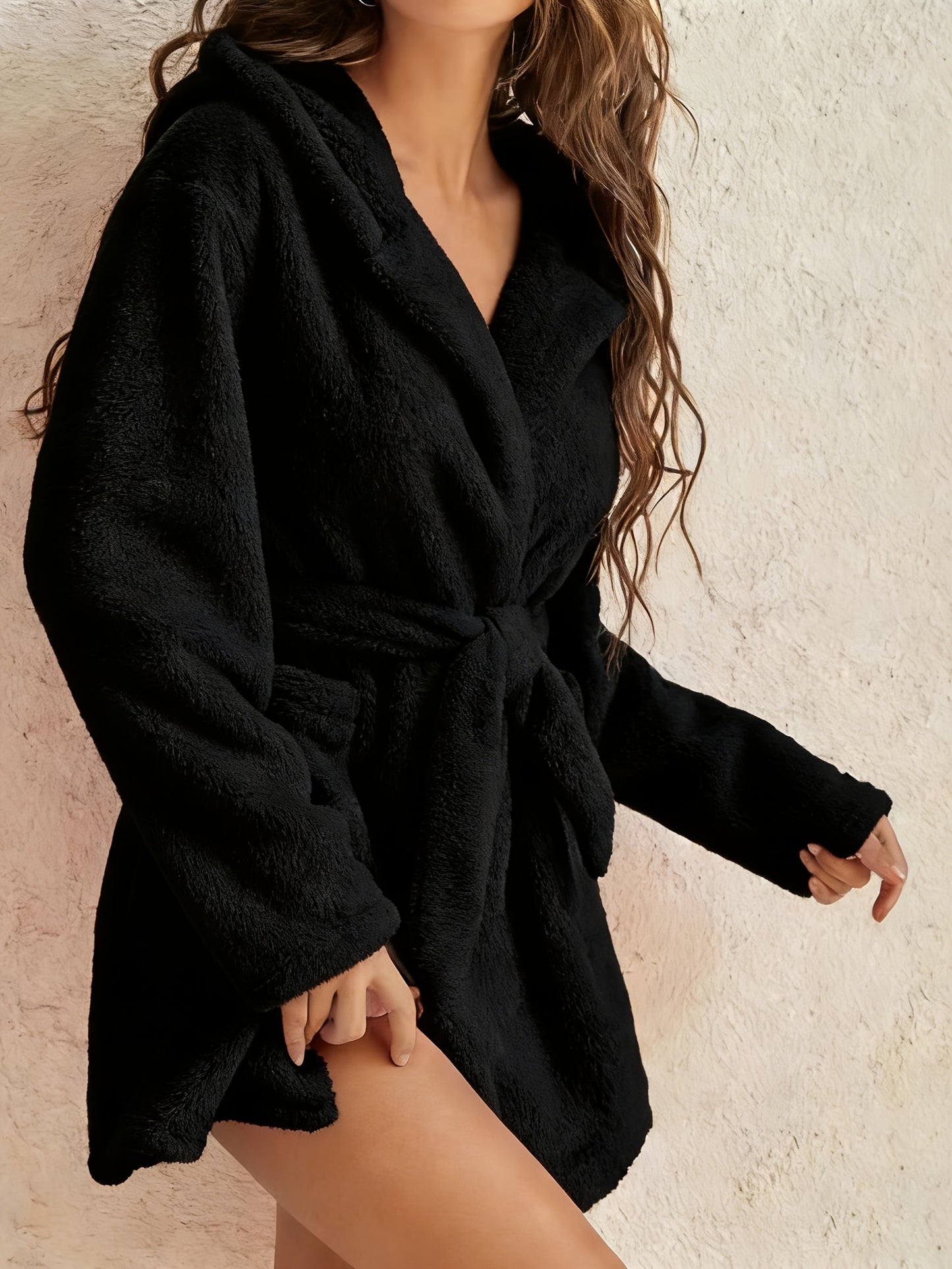 Luxurious Plush Hooded Bathrobe for Ultimate Comfort