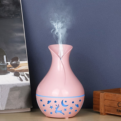 [1pc USB Humidifier & Diffuser] 1pc USB-Powered Vase-Shaped Humidifier & Aromatherapy Diffuser | 200ml Cool Mist Technology | Decorative Multi-Functional Design for Room, Office, Bedroom, Home