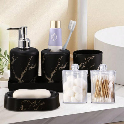 7pcs Marble Soap Bottle Kit, Bathroom Supplies