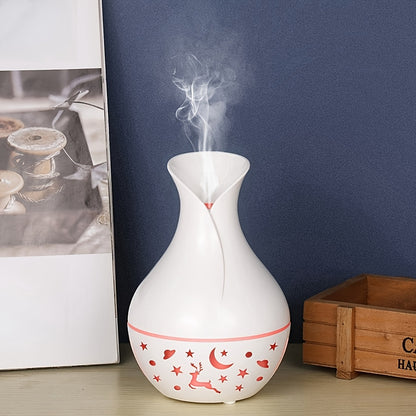 [1pc USB Humidifier & Diffuser] 1pc USB-Powered Vase-Shaped Humidifier & Aromatherapy Diffuser | 200ml Cool Mist Technology | Decorative Multi-Functional Design for Room, Office, Bedroom, Home