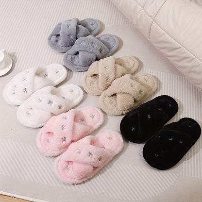 Luxurious Women's Furry Indoor Slippers - Aura Banho