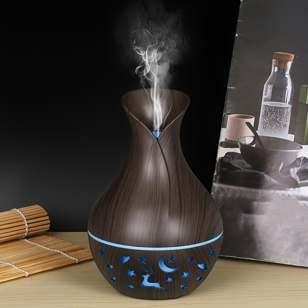 [1pc USB Humidifier & Diffuser] 1pc USB-Powered Vase-Shaped Humidifier & Aromatherapy Diffuser | 200ml Cool Mist Technology | Decorative Multi-Functional Design for Room, Office, Bedroom, Home