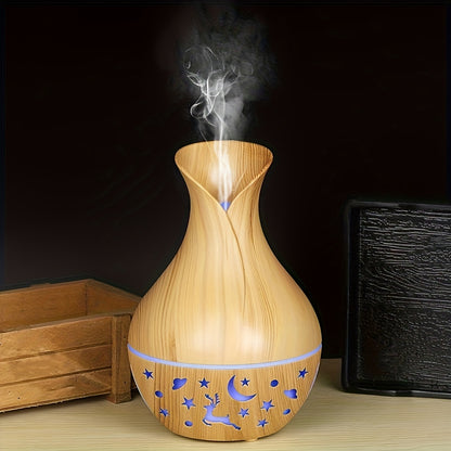 [1pc USB Humidifier & Diffuser] 1pc USB-Powered Vase-Shaped Humidifier & Aromatherapy Diffuser | 200ml Cool Mist Technology | Decorative Multi-Functional Design for Room, Office, Bedroom, Home