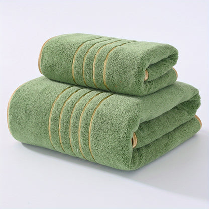 Luxurious Microfiber Bath Towel Set with Golden Trim - 6pcs