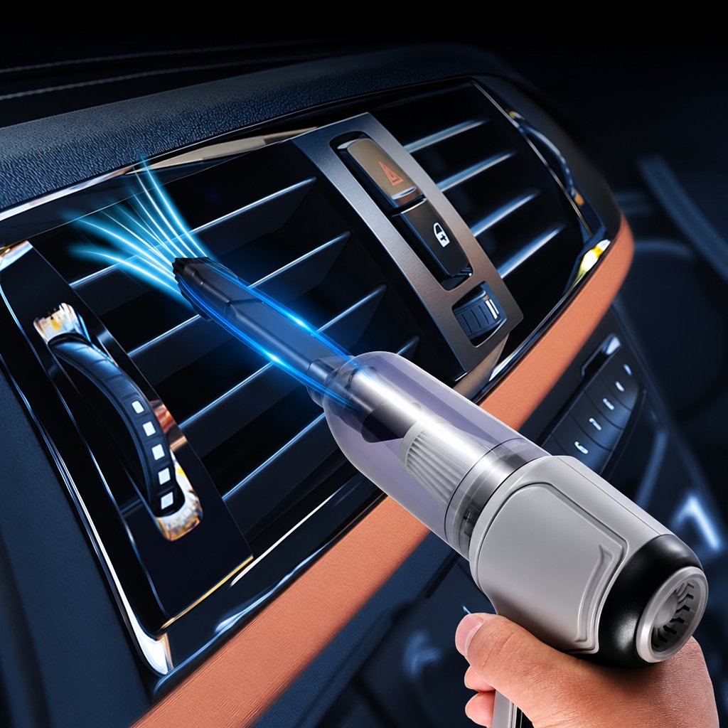 Aspirador de Mano Inalámbrico 4 en 1 con Soplador y Compresor, USB, para Hogar y Coche