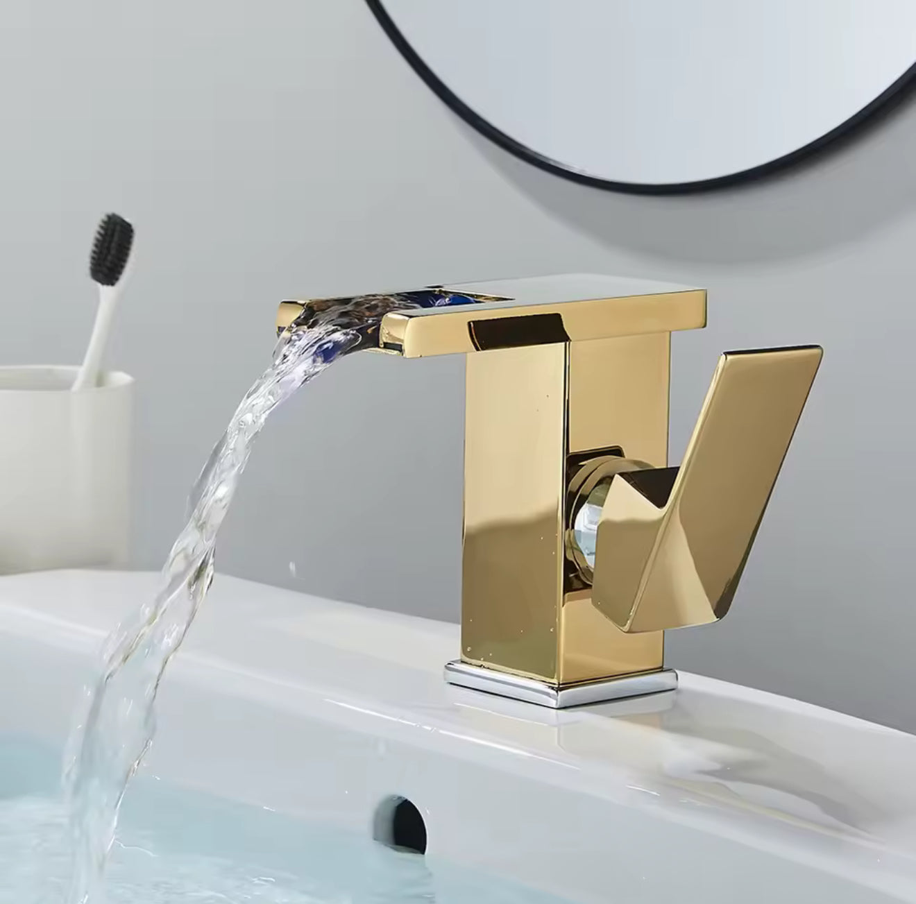 Aura Banho LED Waterfall Basin Mixer Faucet