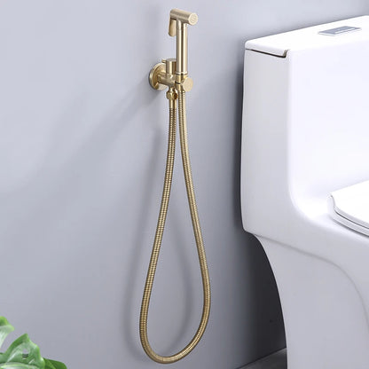 Solid Brass Handheld WC bidé pulverizador conjunto Acessórios Preto Bidé torneira para banheiro portátil Hand higiênico pulverizador chuveiro Jet Tap Auto limpeza Brushed Gold Chrome Polido