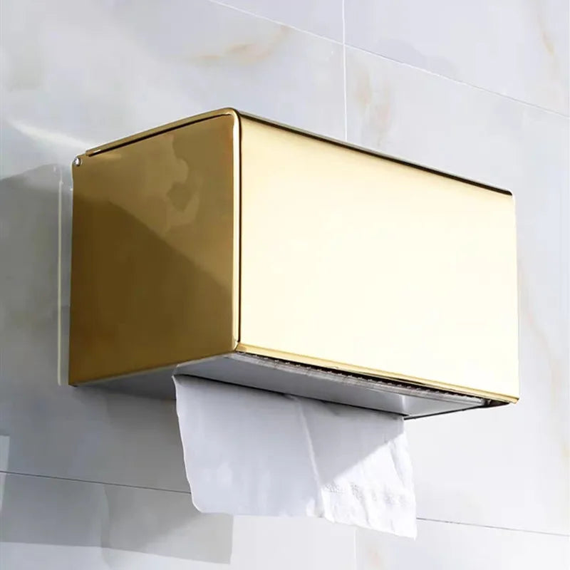 Luxurious Stainless Steel Toilet Paper Holder with Phone Shelf
