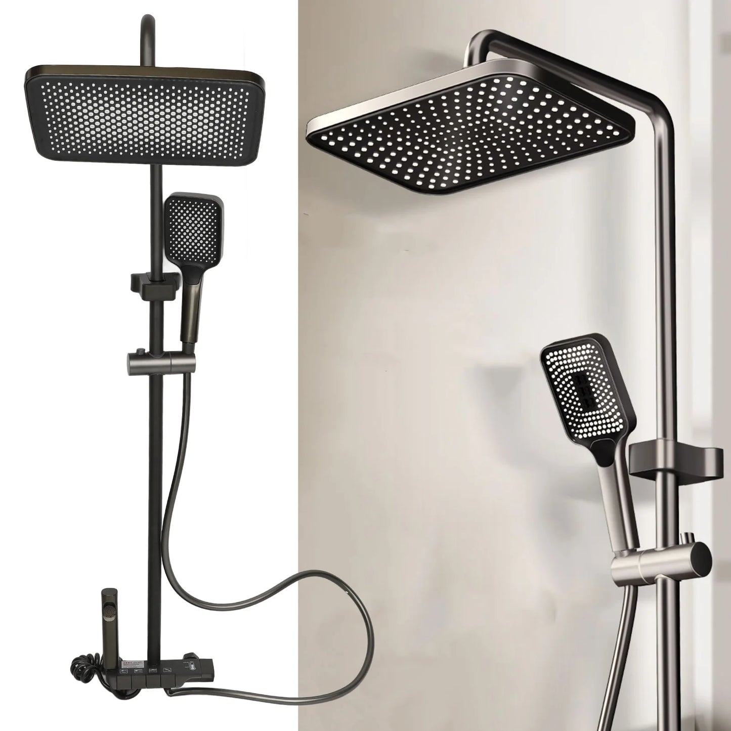 Shower Head Set Shower Head Set with Handle Bathroom Rainfall System Wall Mounted Fixtures Rain Shower Complete Combo