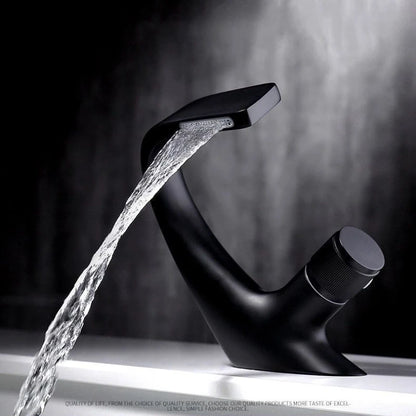 Waterfall faucet Stainless steel hot and cold water faucet G1/2 (20 mm) thread Wash basin faucet High-end art