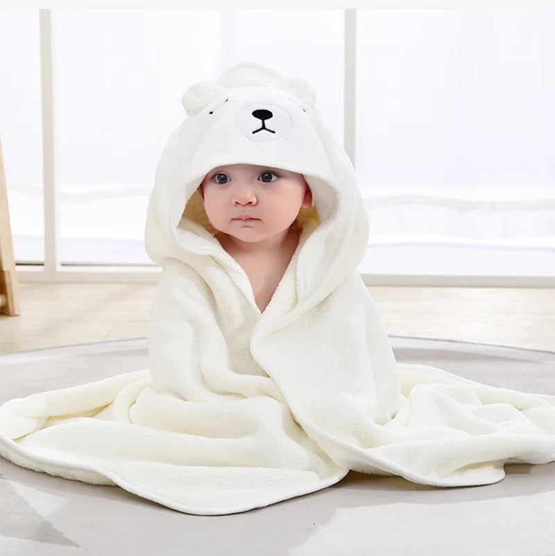 Baby Bath Towels With Cartoon Print and Hood