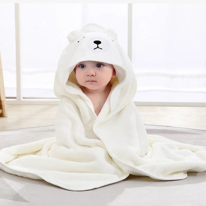 Baby Bath Towels With Cartoon Print and Hood