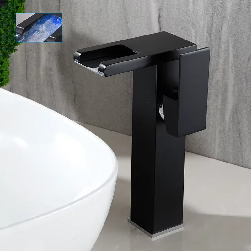 Aura Banho LED Waterfall Basin Mixer Faucet