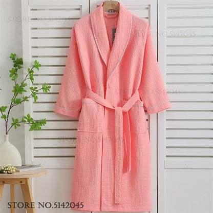 Luxurious Waffle Cotton Bathrobe - Aura Banho