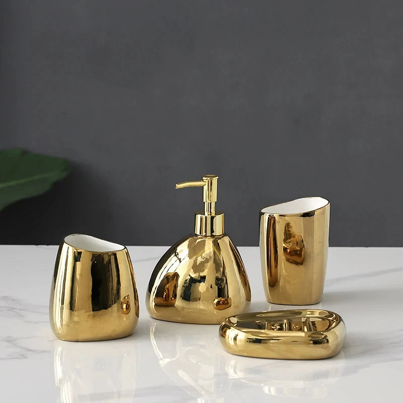 Luxurious Gold Bathroom Accessory Set - Aura Banho