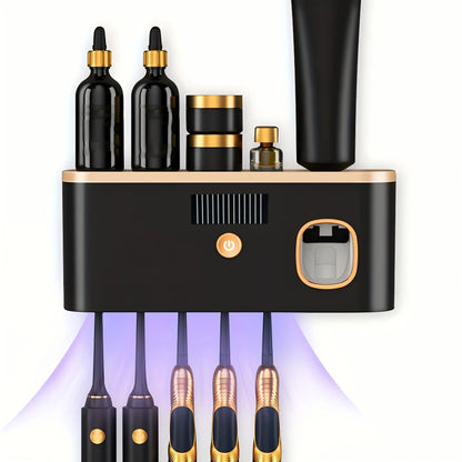 Smart UV Sanitizing Toothbrush Holder with Automatic Dispenser