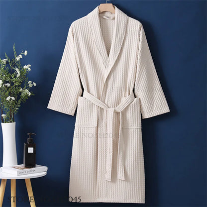 Luxurious Waffle Cotton Bathrobe - Aura Banho