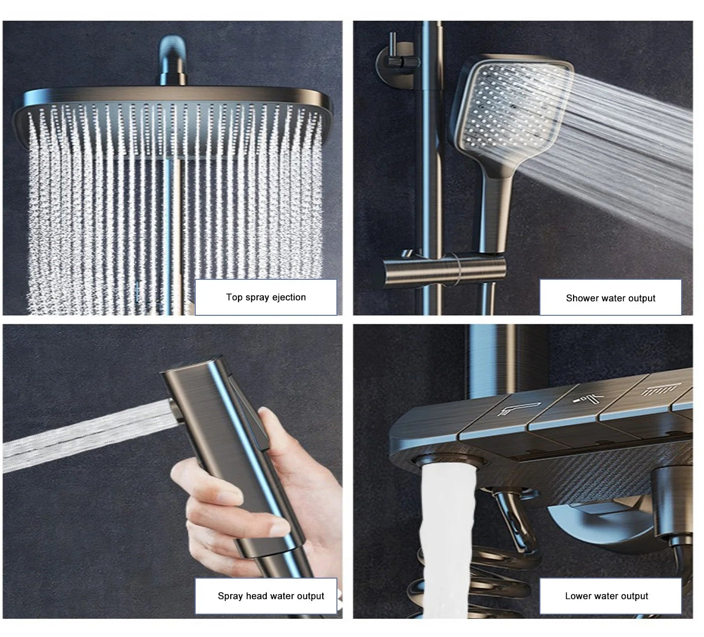 Shower Head Set Shower Head Set with Handle Bathroom Rainfall System Wall Mounted Fixtures Rain Shower Complete Combo