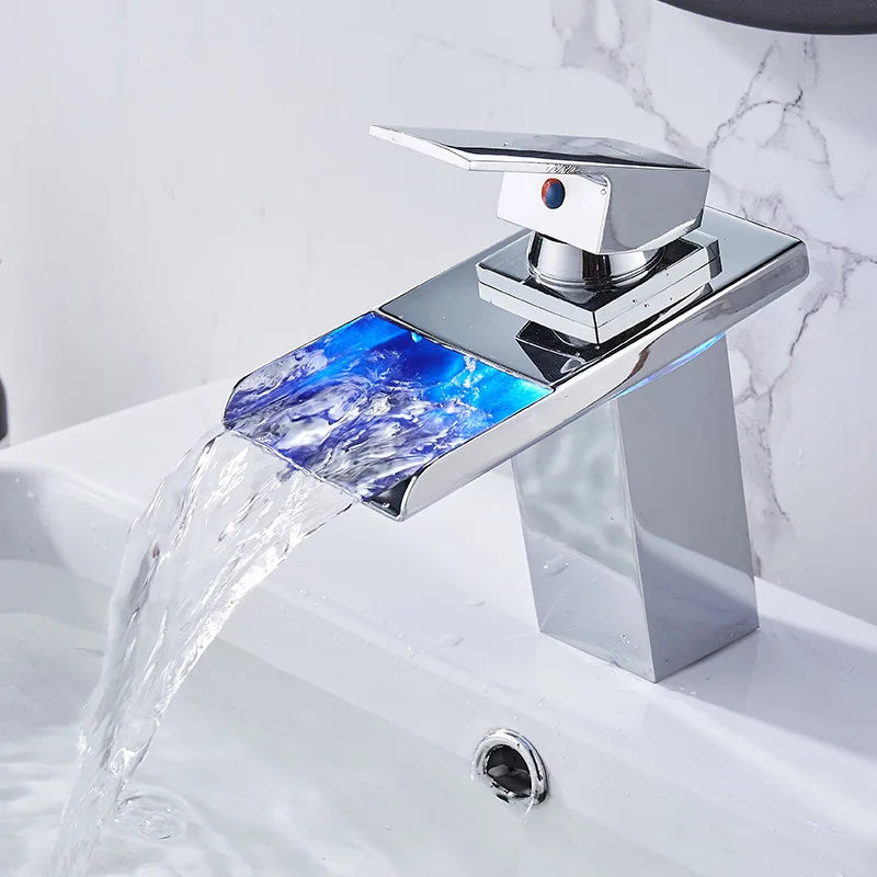 Aura Banho LED Waterfall Bathroom Faucet
