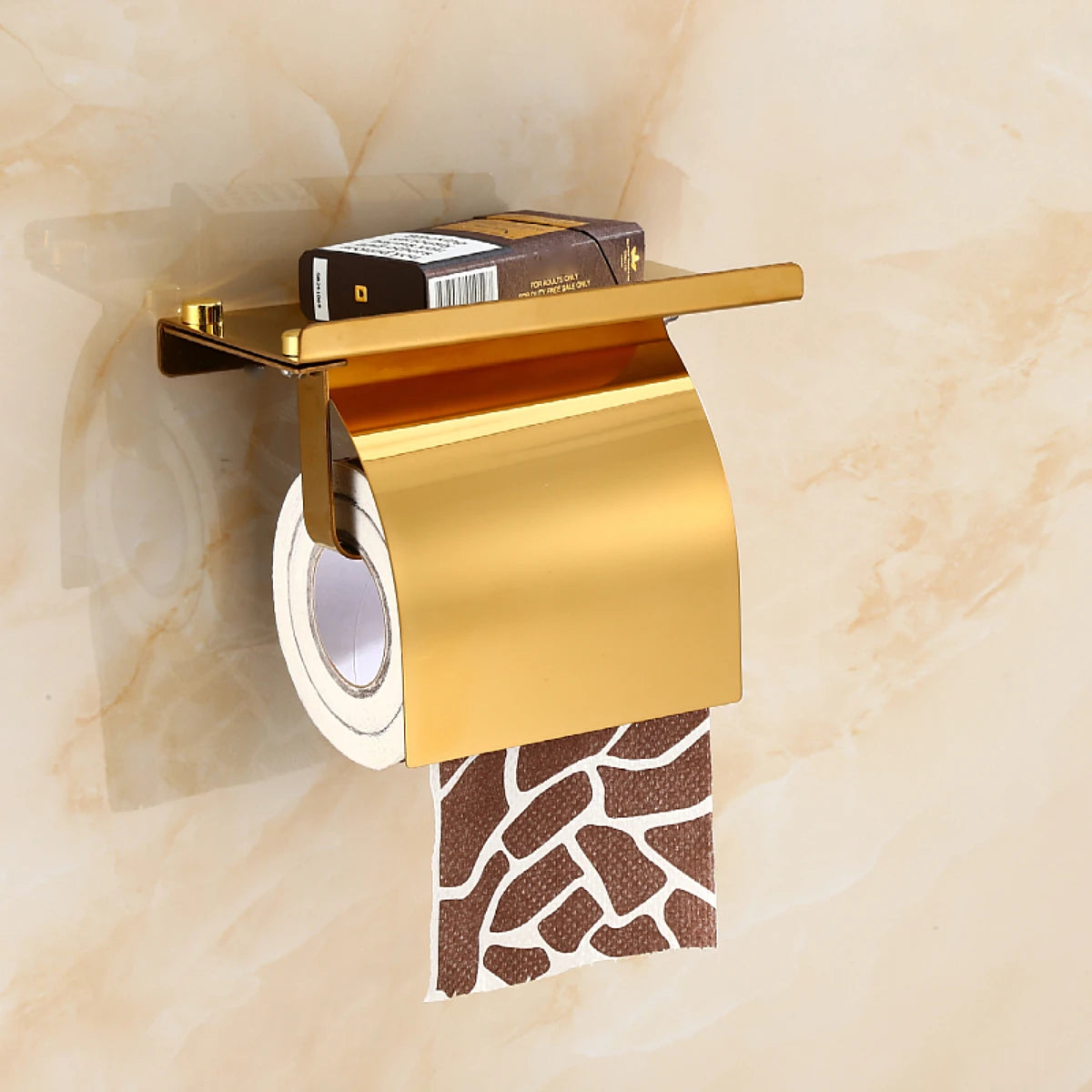 1 suporte de rolo de papel de aço inoxidável, suporte de tecido móvel, rack de armazenamento de banheiro de hotel, suporte de papel higiênico de hardware de banheiro, t