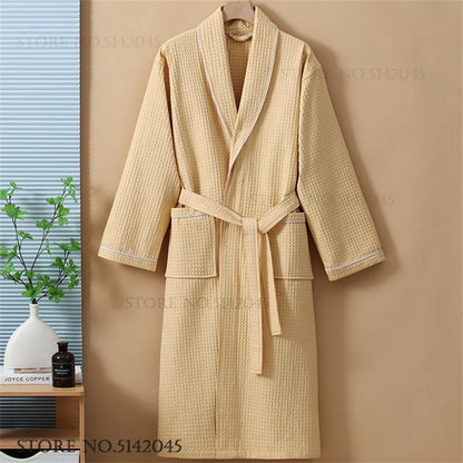 Luxurious Waffle Cotton Bathrobe - Aura Banho