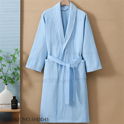 Luxurious Waffle Cotton Bathrobe - Aura Banho