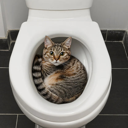 Funny 3D Cat Sticker for Toilet Bowl