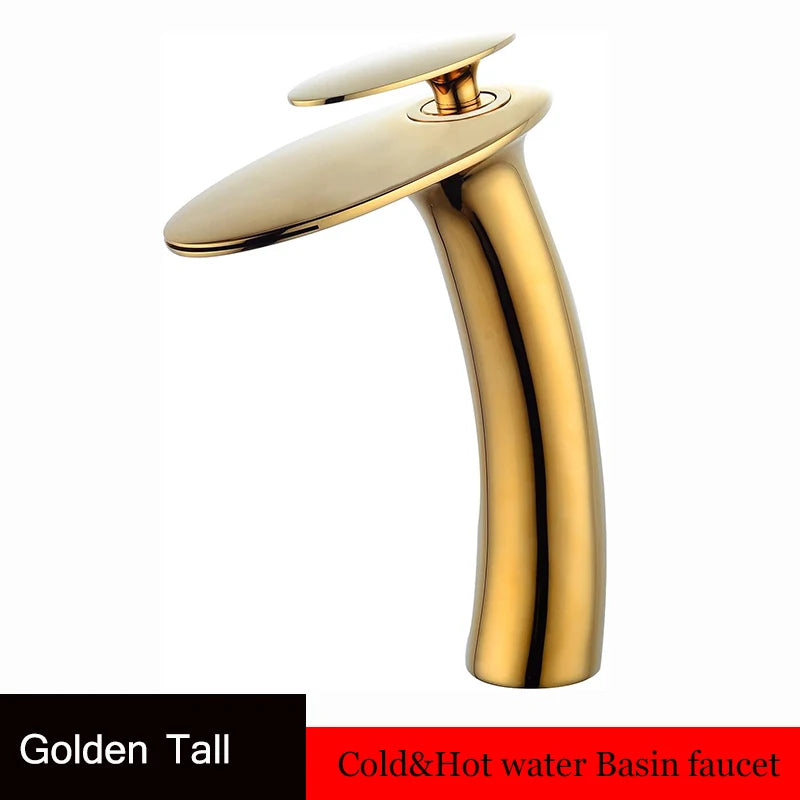 Aura Banho Waterfall Bathroom Faucet - Elegant Brass Design