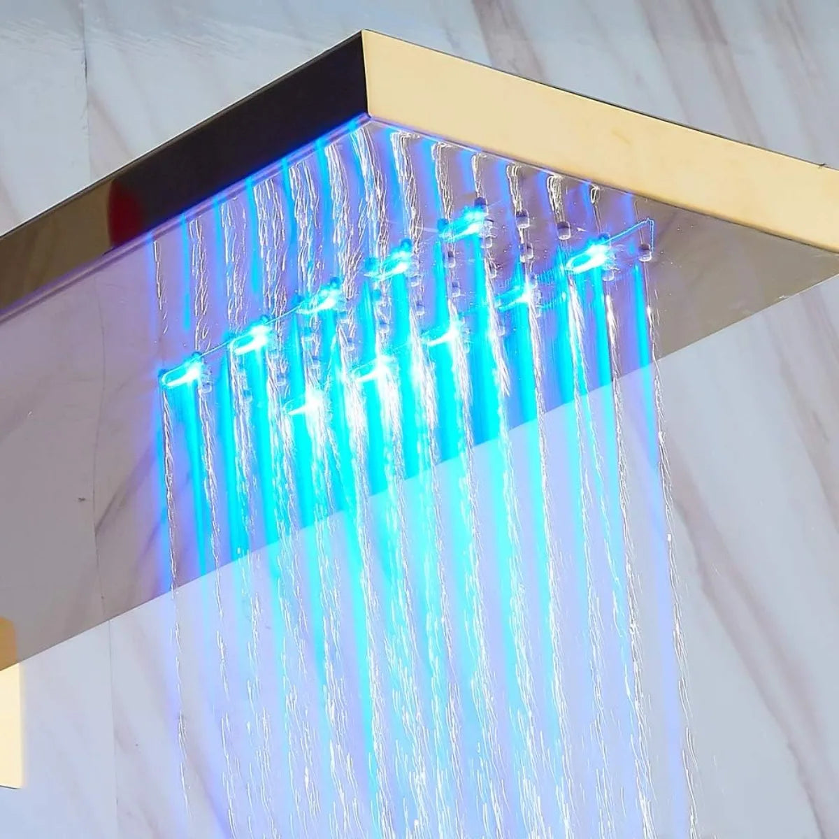 Conjunto de Chuveiro Montado na Parede com 3 Modos, Chuveiro de Mão com Display LED, em Latão e ABS para Banheiro, Hotel e Casa, Sistema de Chuveiro Moderno
