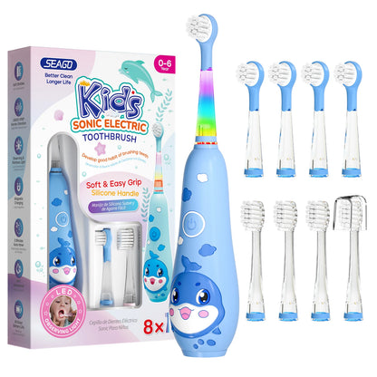 Seago Kids Electric Toothbrush With Colorful Dolphin Design