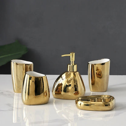 Luxurious Gold Bathroom Accessory Set - Aura Banho
