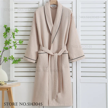 Luxurious Waffle Cotton Bathrobe - Aura Banho
