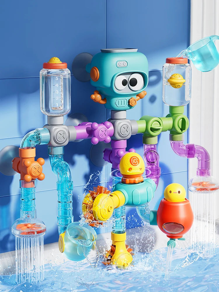 Rotating Tube and Water Play Set for Children's Bath Time
