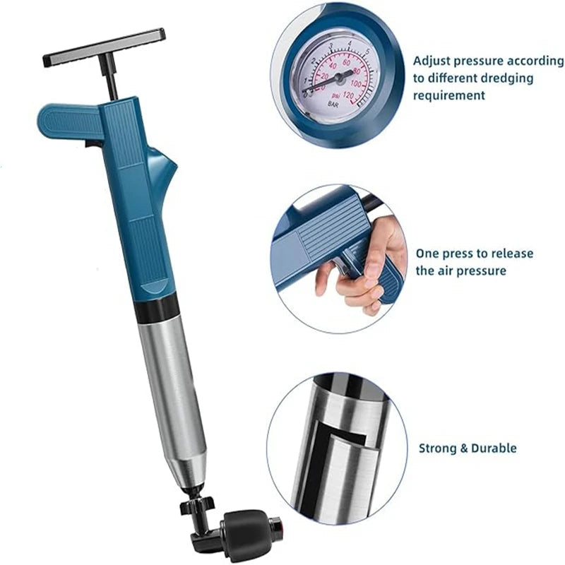 Powerful Toilet Plunger Unblocker Pneumatic Pressure Dredging