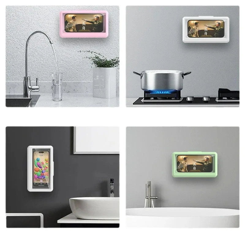 Waterproof and Anti-Fog Fixed Phone Case for the Bathroom