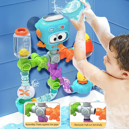 Rotating Tube and Water Play Set for Children's Bath Time