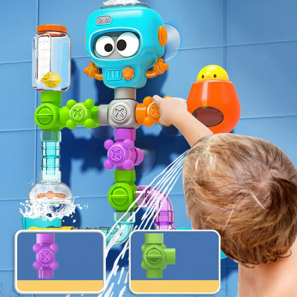 Rotating Tube and Water Play Set for Children's Bath Time