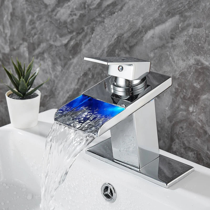 Aura Banho LED Waterfall Bathroom Faucet