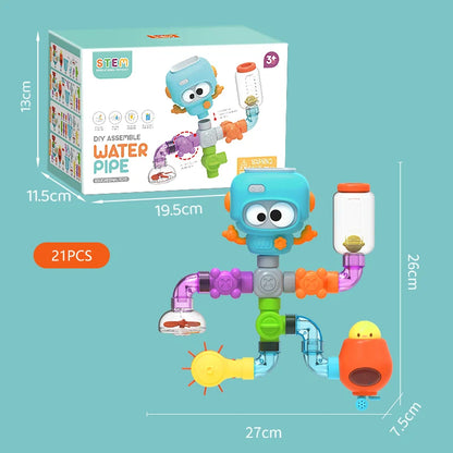 Rotating Tube and Water Play Set for Children's Bath Time