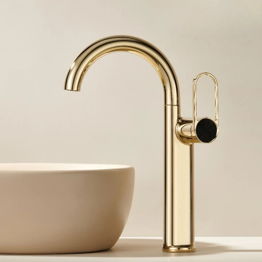 Bica giratória alta torneira do banheiro misturador torneiras de cozinha para pia de banheiro doméstico bacia de bronze torneira do banheiro quente e fria
