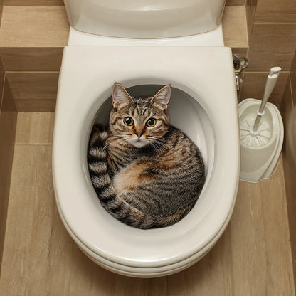 Funny 3D Cat Sticker for Toilet Bowl