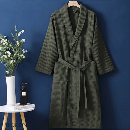 Luxurious Waffle Cotton Bathrobe - Aura Banho