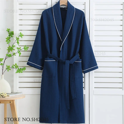 Luxurious Waffle Cotton Bathrobe - Aura Banho