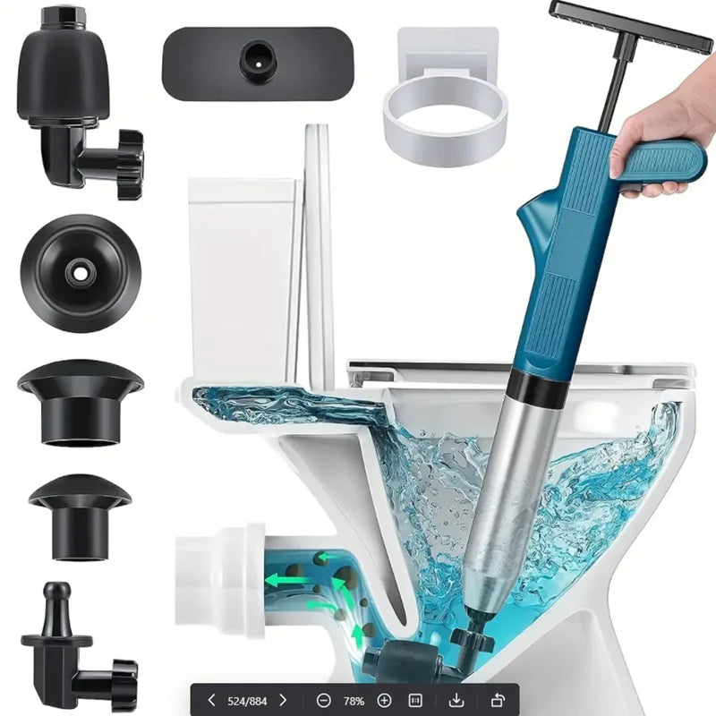 Powerful Toilet Plunger Unblocker Pneumatic Pressure Dredging