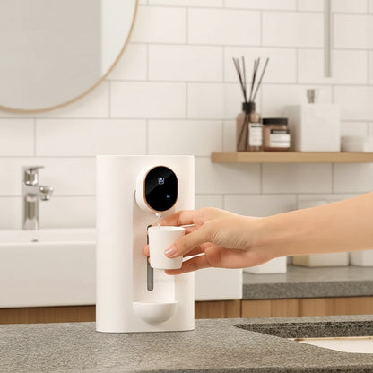 Smart Mouthwash Dispenser With Magnetic Cup