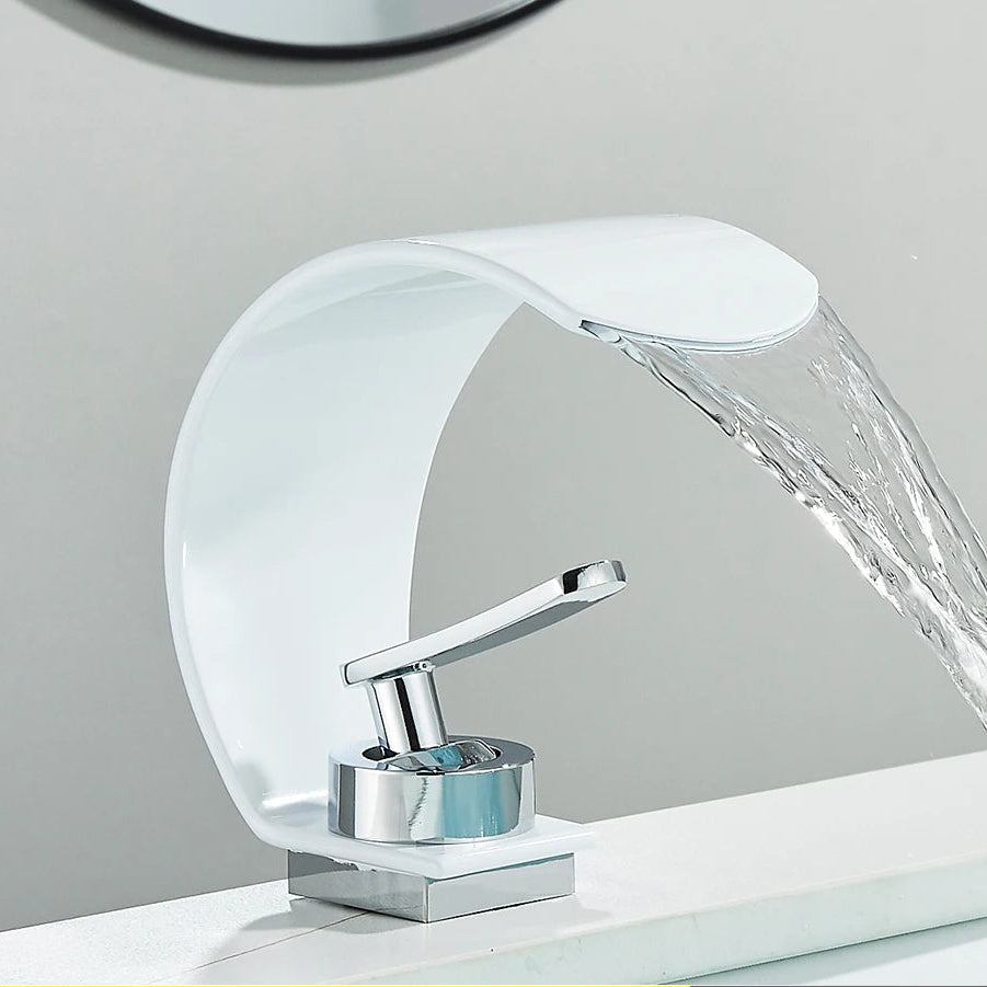 Elegant Matte Black Waterfall Bathroom Faucet